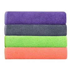 Deals, Discounts & Offers on Home Improvement - Bathla Spic & Span Multi Purpose Micro Fiber Cleaning Cloth - 340 GSM: 60cmx40cm (Pack of 4 - Purple + Grey + Fluorescent Green + Peach)