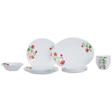 Deals and Offers on - Larah By Borosil Hazel Opalware Dinner Set, 21 Pcs, White Deals, Discounts & Offers on - Larah By Borosil Hazel Opalware Dinner Set, 21 Pcs, White