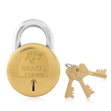 Deals and Offers on - Godrej Locking Solutions and Systems Nav-tal 8 Levers Brass Finish Padlock For Home with 3 Keys (Gold) Deals, Discounts & Offers on - Godrej Locking Solutions and Systems Nav-tal 8 Levers Brass Finish Padlock For Home with 3 Keys (Gold)