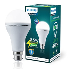 Deals and Offers on - Philips Stellar Bright Rechargeable Emergency Inverter LED Bulb, B22 8.5-Watt-Crystal White(Pack of 1) Deals, Discounts & Offers on - Philips Stellar Bright Rechargeable Emergency Inverter LED Bulb, B22 8.5-Watt-Crystal White(Pack of 1)