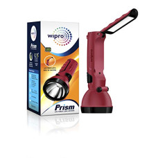 Deals and Offers on - Wipro Prism Multi Functional Rechargeable LED Torch cum Lantern|Dual Mode|Emergency Light with 1200mAh Li Ion Battery|4 Watt, (Red, Pack of 1) Deals, Discounts & Offers on - Wipro Prism Multi Functional Rechargeable LED Torch cum Lantern|Dual Mode|Emergency Light with 1200mAh Li Ion Battery|4 Watt, (Red, Pack of 1)