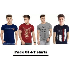 Deals, Discounts & Offers on  - [Size 2 - 3 Years] FTC FASHIONSBoys Printed Cotton Blend T Shirt(Multicolor, Pack of 4)