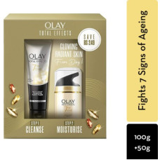 Deals, Discounts & Offers on  - OLAY Total Effects 7 in 1, Exfoliating Cleanser 100g + Anti Ageing Moisturiser (SPF 15) 50g(2 Items in the set)