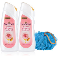 Deals and Offers on - Santoor Blushing Skin Body Wash, Indian Rose & Himalayan Honey, Shower Gelwith Loofah(2 x 230 ml) Deals, Discounts & Offers on - Santoor Blushing Skin Body Wash, Indian Rose & Himalayan Honey, Shower Gelwith Loofah(2 x 230 ml)