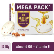 Deals, Discounts & Offers on  - BAJAJ Almond Drops Moisturising Soap Pack of 8 with Almond Oil & Vitamin E(8 x 125 g)