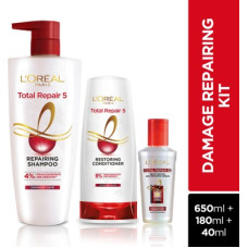 Deals, Discounts & Offers on  - L'Oral Paris Total Repair 5 Shampoo 650ml + Conditioner 180ml + Serum 40ml(3 Items in the set)