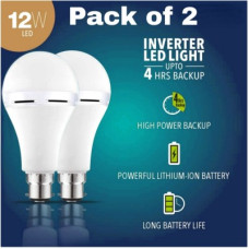 Deals, Discounts & Offers on  - Alfa Bright Emergency inverter rechargeable bulb 12wt pack of 2 up to 4 HRS battery backup 4 hrs Bulb Emergency Light(White)