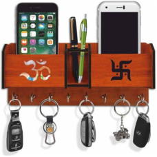 Deals and Offers on - Arpita Crafts Wooden 2 Pocket Pen Stand Om Swastik 8 Hook Brown Wood Key Holder Wood Key Holder(8 Hooks, Brown) Deals, Discounts & Offers on - Arpita Crafts Wooden 2 Pocket Pen Stand Om Swastik 8 Hook Brown Wood Key Holder Wood Key Holder(8 Hooks, Brown)
