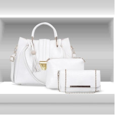 Deals and Offers on Bags, Wallets & Belts - CloviaWomen White Hand-held Bag(Pack of: 3) Deals, Discounts & Offers on Bags, Wallets & Belts - CloviaWomen White Hand-held Bag(Pack of: 3)