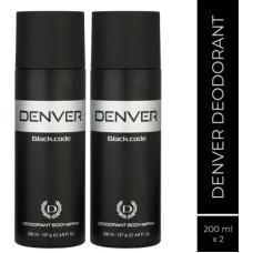 Deals and Offers on - DENVER Black Code Body Deodorant Spray - For Men(400 ml, Pack of 2) Deals, Discounts & Offers on - DENVER Black Code Body Deodorant Spray - For Men(400 ml, Pack of 2)