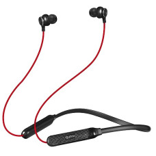Deals, Discounts & Offers on Headphones - PTron Tangent Duo Bluetooth 5.2 Wireless in-Ear Headphones, 13mm Driver, Deep Bass, HD Calls, Fast Charging Type-C Wireless Neckband, Dual Pairing, Voice Assistant & IPX4 Water Resistant (Red/Black)