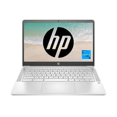 Deals, Discounts & Offers on Laptops - HP Chromebook 14a,Intel Celeron N4500 14inch(35.6 cm) FHD Touchscreen Laptop (Chrome OS, 4 GB SDRAM/64 GB eMMC/Chrome 64 /Dual Speakers/Google Assistant Built-in/Mineral Silver) 14a- na1004TU