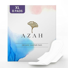 Deals, Discounts & Offers on Health & Personal Care - Sanitary Pads for Women By AZAH (Pack of 8 XL) 100% Organic Sanitary Pads for Women High Absorption Cotton Sanitary Pads