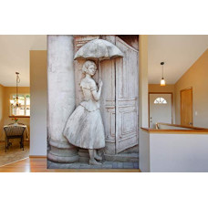 Deals and Offers on Home Improvement - 999Store 3D Print Latest Door Living Room Bed Room Home Hall Wall Stickers Sheet roll Mural Standing Lady with Umbrella Mural Wallpaper Deals, Discounts & Offers on Home Improvement - 999Store 3D Print Latest Door Living Room Bed Room Home Hall Wall Stickers Sheet roll Mural Standing Lady with Umbrella Mural Wallpaper