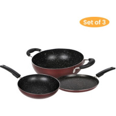 Deals, Discounts & Offers on Cookware - SigriWala Classic Long Life Durable Non-Stick Coated Cookware Set(Aluminium, 3 - Piece)