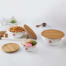 Deals and Offers on - Cello Opalware Royale Mixing Bowl Set with Bamboo Lid - Cascade 500ml, 1000ml, 1500ml, White, 3pcs Deals, Discounts & Offers on - Cello Opalware Royale Mixing Bowl Set with Bamboo Lid - Cascade 500ml, 1000ml, 1500ml, White, 3pcs