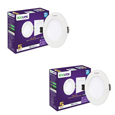 Deals, Discounts & Offers on  - EcoLink Elite 5W RoundLED Ceiling Downlighter (Cool Day Light,Pack of 2)