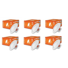 Deals, Discounts & Offers on  - Halonix Kornet 5.5-Watt Junction Box White Led Downlighter| Cut Out- 3 inch | Surge Protection - Upto 4 KV (Pack of 6, White)
