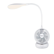 Deals, Discounts & Offers on  - Bajaj AirLight 85 mm Personal Rechargeable Fan with Task lighting |8 W Table Fan| 360-Degree Table Lamp| 3-6 Hours* Battery Backup| Silent Operation| USB Charging Fan| 1-Yr Warranty White