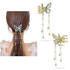 Deals, Discounts & Offers on Beauty Care - INSIME Butterfly Claw Clips for Women - 3D Butterfly clutcher Hair Style Accessories - 5.5 inch Tassle Butterfly Hair Accessories