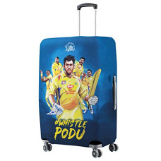 Deals, Discounts & Offers on  - Nasher Miles x Chennai Super Kings (CSK) Polyester Blue Whistle Podu 65 cm (24 Inch) Medium Protective Luggage Cover