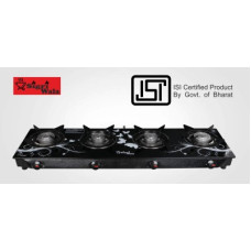 Deals, Discounts & Offers on  - Sigri-wala Surya ISI Certified Straight Line Toughened Glass Tornado Burner Steel Manual Gas Stove(4 Burners)