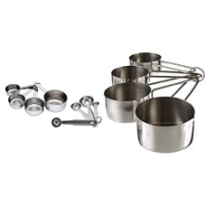 Deals, Discounts & Offers on  - Dynore Set of 4 Measuring Cup and 4 Measuring Spoon & Set of 4 Measuring Cup with Wire Handle Combo