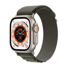 Deals, Discounts & Offers on  - Apple Watch Ultra [GPS + Cellular 49 mm] Smart Watch w/Rugged Titanium Case & Green Alpine Loop - Small. Fitness Tracker, Precision GPS, Action Button, Extra-Long BatteryLife, Brighter Retina Display