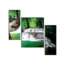 Deals, Discounts & Offers on  - SAF 6MM Waterfall Nature Set of 3 Panel Painting(SANFJM1185) SAFJM1185