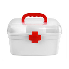 Deals, Discounts & Offers on  - Cello Medico First Aid Box Plastic, Rectangular Medicine Box, Medical Box, Multi Purpose Box, Multi Utility Storage with Handle, White