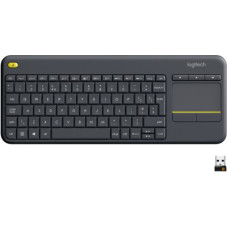 Deals, Discounts & Offers on Laptop Accessories - Logitech K400+ with Touchpad, Connected to TV, Customizable Multi-Media Keys Wireless Laptop Keyboard(Black)