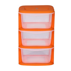 Deals, Discounts & Offers on  - CELLO Plastic Cuboid Storage Unit With 3 Drawers (Orange), 37.5 x 36.5 x 58 Centimeters