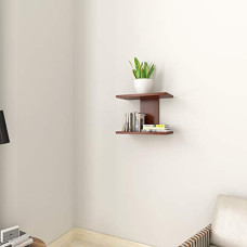 Deals, Discounts & Offers on Furniture - Amazon Brand - Solimo Walsh Engineered Wood Wall Shelf (Walnut , Set of 2 Shelves )