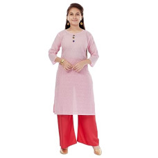 Deals, Discounts & Offers on Women - Aarika Girls White Color Cotton Embroidery Kurti