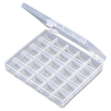 Deals, Discounts & Offers on  - Syga Plastic White Transparent 25 Grid Storage Box with Bobbins