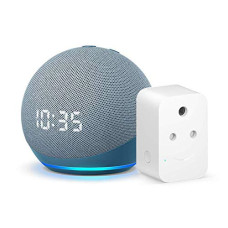 Deals, Discounts & Offers on Electronics - Amazon Echo Dot (4th Gen, Blue) with clock combo with Amazon Smart Plug