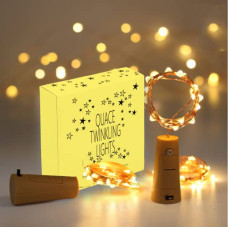 Deals, Discounts & Offers on  - Quace 20 LED Wine Bottle Cork Copper Wire String, 2M Battery Operated Wine Bottle Lights (Warm White, 2 Units)