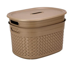 Deals, Discounts & Offers on  - KOLORR Stitch Baskets Pack of 2 Extra Large Size (18L Capacity) with 1 Lid