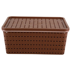 Deals, Discounts & Offers on  - Nayasa Gloria Plastic Basket, Medium, Dark Brown, 28 cm x 21 cm x 13 cm (B075SKMR7P)