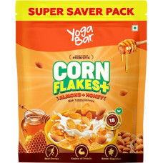 Deals, Discounts & Offers on  - Yogabar Cornflakes with Almonds, Honey & Berries | Healthy Crunchy Breakfast Cereals with Probiotics 850g | Real Honey & Almond