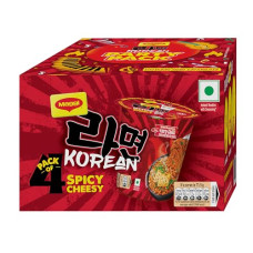 Deals, Discounts & Offers on  - MAGGI Korean Spicy Cheesy Noodles, Instant Cuppa Noodles with Seasoning, Korean Cheesy Meets Fiery Chilli, 286 grams (Pack of 4)