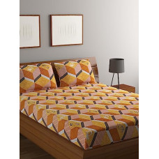Deals, Discounts & Offers on  - Rubix Home 140 TC 100% Cotton Multicolor Queen Double Bedsheet with 2 Pillow Covers