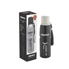 Deals, Discounts & Offers on  - Nayasa Superplast March-On Single Wall Stainless Steel Water Bottle, Black, 1 Piece