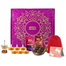 Deals, Discounts & Offers on  - Open Secret Chocolate Gift Box | Gift Box with Greeting Card, Scented Candles, Chocolate Gift Box, Brownie, Butterfly Stand, Festive Light, Tandoori Flavored Nuts | Gifts Hamper for Girlfriend, Boyfriend, & Love | Gift