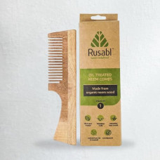 Deals, Discounts & Offers on Beauty Care - Rusabl Neem Comb - Wooden Comb For Multi-Actions - Detangling, Frizz Control & Shine, Rusabl Oil Treated Neem Comb, Promotes Hair Growth & Prevents Damage, Comb With Wooden Teeth (Wide tooth)