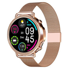 Deals, Discounts & Offers on Electronics - Vibez by Lifelong Ornate Smartwatch For Women with HD Display|Body Temprature |24x7 Heart Rate & SpO2 Tracking|8 Sports Mode|Sleep Monitor|IP67|7 days Battery Backup (VBSWW450, 1 Year Manufacturer Warranty, Gold)