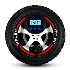 Deals, Discounts & Offers on  - INALSA Tyre Inflator ITC 02 with Digital Display & Push Button, 12V DC Portable Tyre Inflator,150 PSI, Inflatable Adaptor