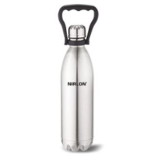 Deals and Offers on - NIRLON Stainless Steel Vaccum Insulated Flask Water Bottle with Handle, Leak Proof, Hot & Cold Upto 12hrs, Silver, 1800ml Deals, Discounts & Offers on - NIRLON Stainless Steel Vaccum Insulated Flask Water Bottle with Handle, Leak Proof, Hot & Cold Upto 12hrs, Silver, 1800ml