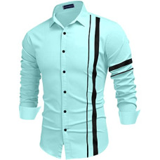 Deals, Discounts & Offers on Men - Zombom Men Cotton Polyester Blend Regular Fit Striped Full Sleeve Casual Shirt