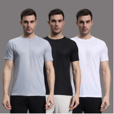 Deals, Discounts & Offers on  - InkTeesPack of 3 Men Solid Round Neck Polyester Multicolor T-Shirt